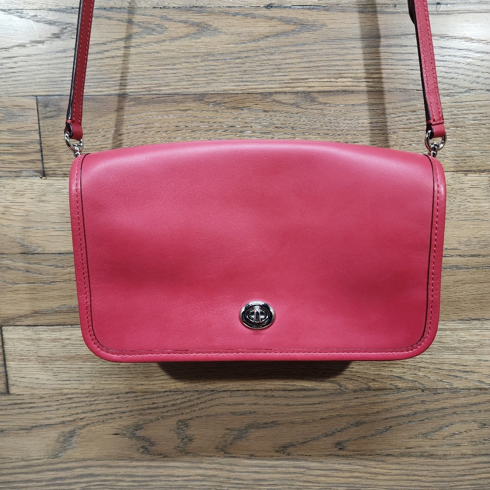 Coach Penny Crossbody Clutch Smooth Red Leather F87768